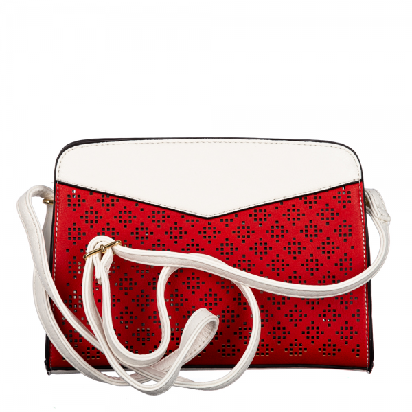 Γυναικεία τσάντα Perfa λευκό  με κόκκινο - Kalapod.gr